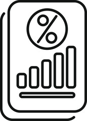 Poster - Simple icon of a financial report with a growing interest rate, perfect for topics about finance and investment