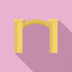 Poster - Simple illustration of a stone archway connecting two pillars casting a long shadow