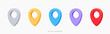 © accogliente - 3D Colourful location pin icon set. GPS pointer marker. Minimal element for map. Locate symbols. Navigation point. Place indicator. Cartoon creative design icons. 3D Vector illustration