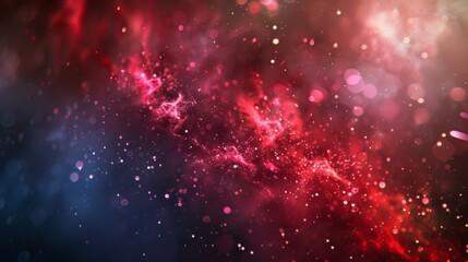 Wall Mural - A mesmerizing cosmic-themed abstract art piece with rich red and purple hues intertwined with sparkling lights, giving a sense of mystery and wonder of the universe.