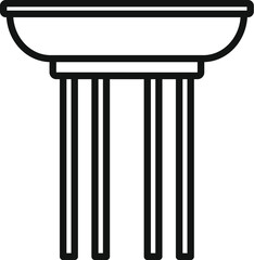 Poster - simple line art icon of a greek column, symbolizing ancient architecture and historical significance
