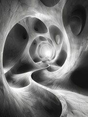 Wall Mural - a black and white photo of a spiral