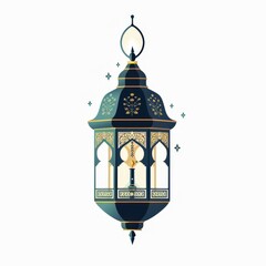 Sticker - a lantern with a clock on top of it