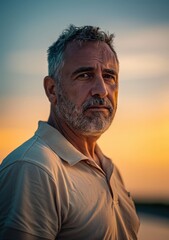 Wall Mural - a man with a beard and a white shirt