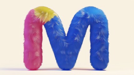 Canvas Print - a pair of fuzzy letters with a pink and blue one