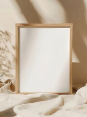 Sticker - a picture frame sitting on a bed with a plant