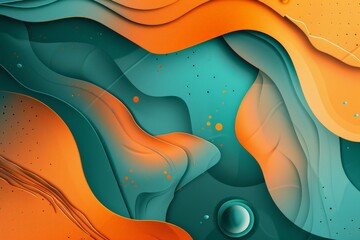 Aufkleber - This image showcases abstract art with flowing, wave-like teal and orange elements, creating a sense of motion and energy with a dynamic swirling pattern.