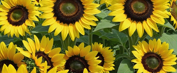 Wall Mural - sunflower bacground banner