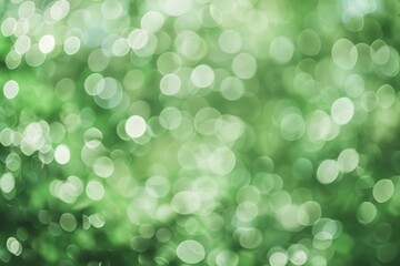 Poster - Shining light through green foliage creates a calming bokeh background, perfect for meditation and relaxation. Fresh, vibrant circles evoke feelings of renewal and hope