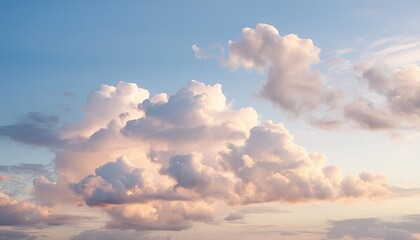 Canvas Print - beautiful vanilla sky and clouds with sunlight before sunset nature background