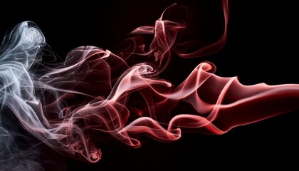 Poster - red smoke texture on black background