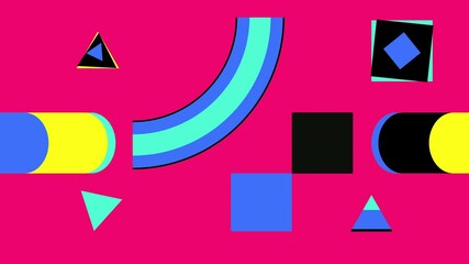 Wall Mural - abstract loop geometric motion design. geometric shape animation in bright colors. 4k resolution ani