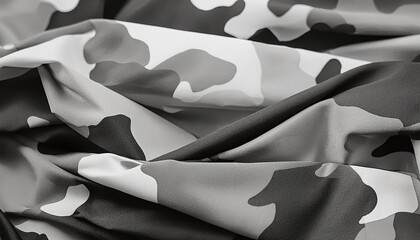 Poster - abstract background black and white camouflage pattern in army design