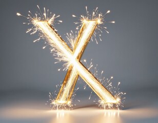 Wall Mural - abstract sparkling letter ''X''