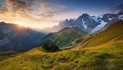 Wall Mural - evening alps france