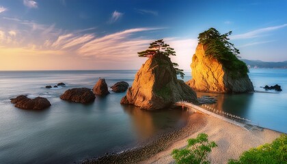 Poster - sacred meoto iwa rocks also known as the wedded rocks futami mie prefecture japan