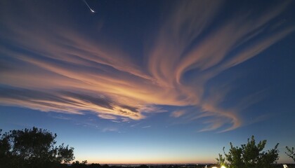 Wall Mural - starry skies painting a beautiful evening landscape