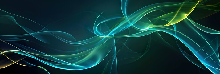 Wall Mural - Abstract Blue and Green Light Trails