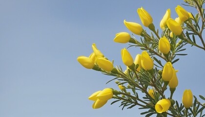 Wall Mural - Side view of Genista Scorpius - Garden plant with yellow flowers