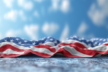 Sticker - Vibrant photo of an American flag on a textured background symbolizing patriotism and pride