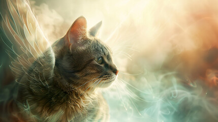 Angelic Cat in Ethereal Light