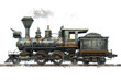 © K2Kstock - Steam locomotive with billowing smoke isolated on transparent background