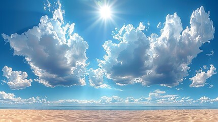 Wall Mural - Serene sky with soft, fluffy clouds at sunset, offering a calming and picturesque background texture for peaceful and tranquil designs. , Minimalism,