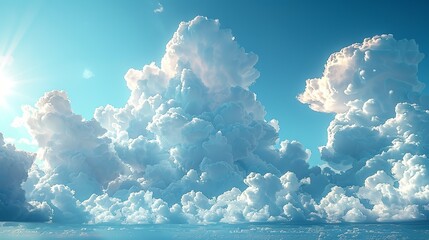 Wall Mural - Pastel-colored sky with soft, fluffy clouds at sunrise, offering a calming and picturesque background texture for tranquil and peaceful designs. , Minimalism,