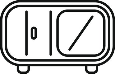 Poster - Simple line icon of an old radio receiver, a device for receiving radiowaves