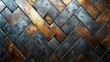 © DARIKA - Herringbone pattern in metallic shades, ideal for industrial and sleek-themed backgrounds. , Minimalism,