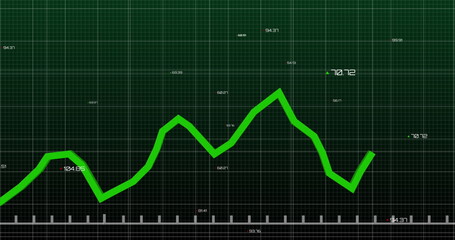 Poster - Image of green line processing with numbers over grid