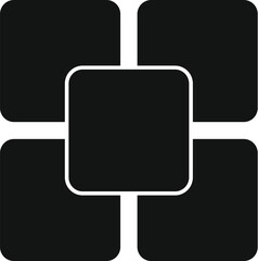 Poster - black module blocks forming a bigger square, useful icon for modularity concepts