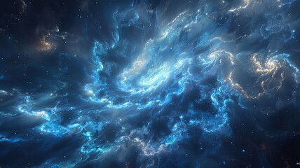 Fantastic galactic background style, blue and black. Generative AI