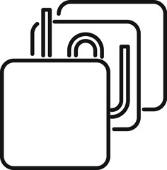 Poster - This simple icon represents a cpu chipset, symbolizing processing power and technology