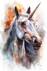  Magical Unicorn in Whimsical Watercolor Landscape