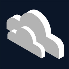 Wall Mural - Isometric Style of white clouds