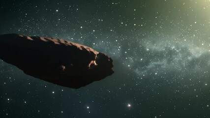 Poster - This asteroid in space. A lonely asteroid floating in space. Galaxy