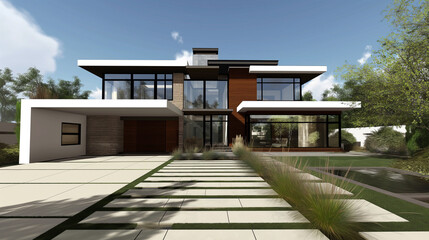 modern home front elevation exterior architecture design concept