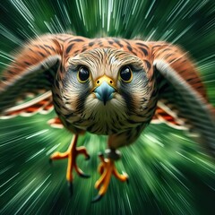 Sticker - High-speed photography of a falcon flying fast, motion blur and a fast shutter speed