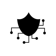 Poster - Cyber Threat Intelligence vector flat black illustration on white background..eps