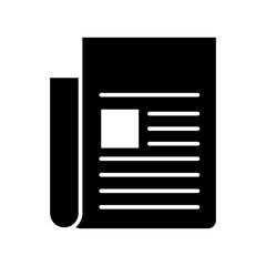 Poster - Newspaper news vector icon. Newspaper vector flat black illustration on white background..eps