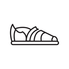 Poster - Women sandals line icon. simple flat black illustration for web and app on white background..eps
