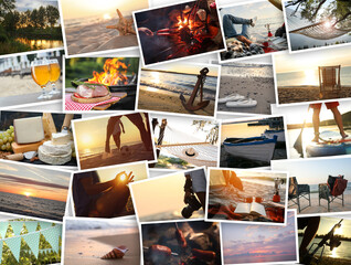 Sticker - Summer vibe. Many photos of precious moments, collage