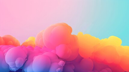 Wall Mural - Abstract Colorful Bubbles in a Pastel Sky