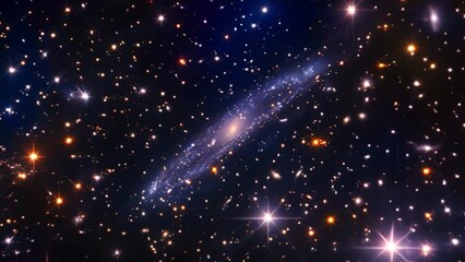 Aufkleber - This spiral galaxy in a field of stars. Space background. Galaxy
