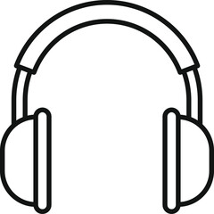 Poster - simple line drawing of headphones for listening to music or other audio content