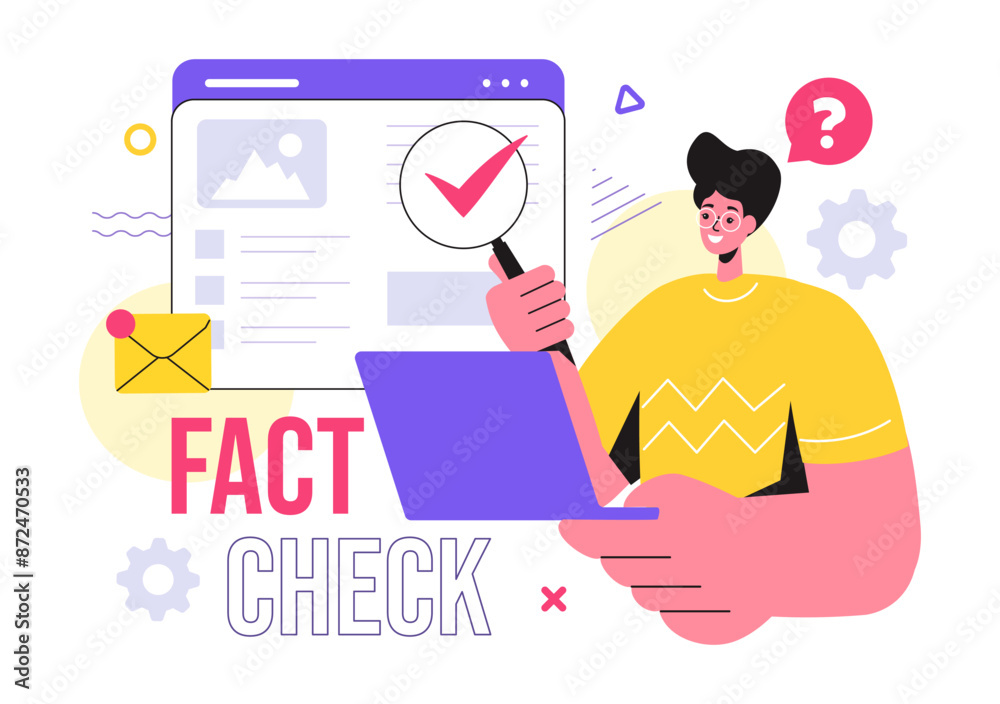 Fact or Fake Check News Vector Illustration with Myths vs Facts for ...