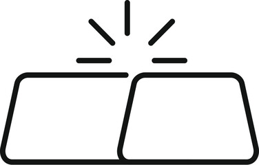 Poster - line icon of two gold bars separating, representing a breaking market crash