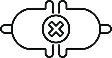 Poster - Electronic capacitor component is showing an error with a cross symbol