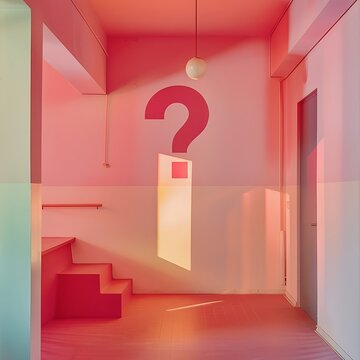 question mark on the door